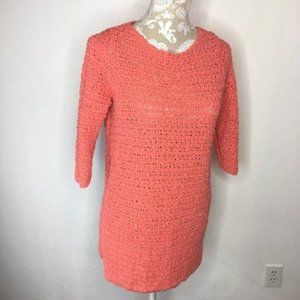 J. Jill Open Knit Tunic Button Side SMALL S  733